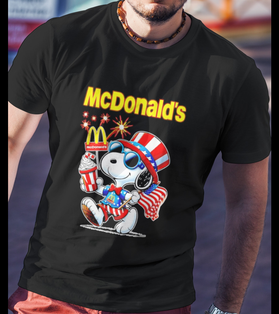 Snoopy McDonald's American Celebration 1776 2026 250th Anniversary Patriotic T-Shirt
