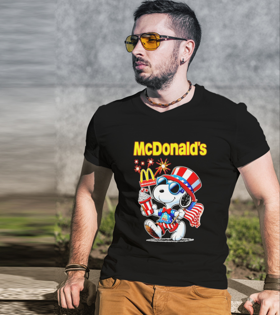Snoopy McDonald's American Celebration 1776 2026 250th Anniversary Patriotic T-Shirt