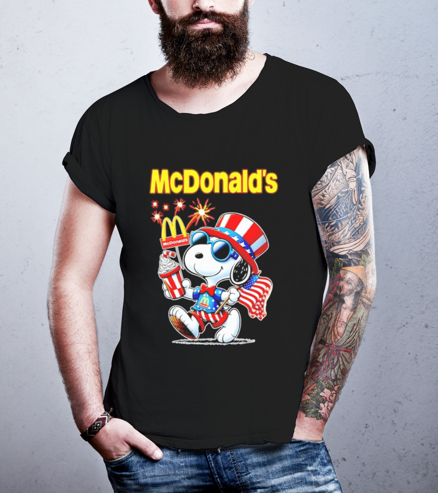 Snoopy McDonald's American Celebration 1776 2026 250th Anniversary Patriotic T-Shirt