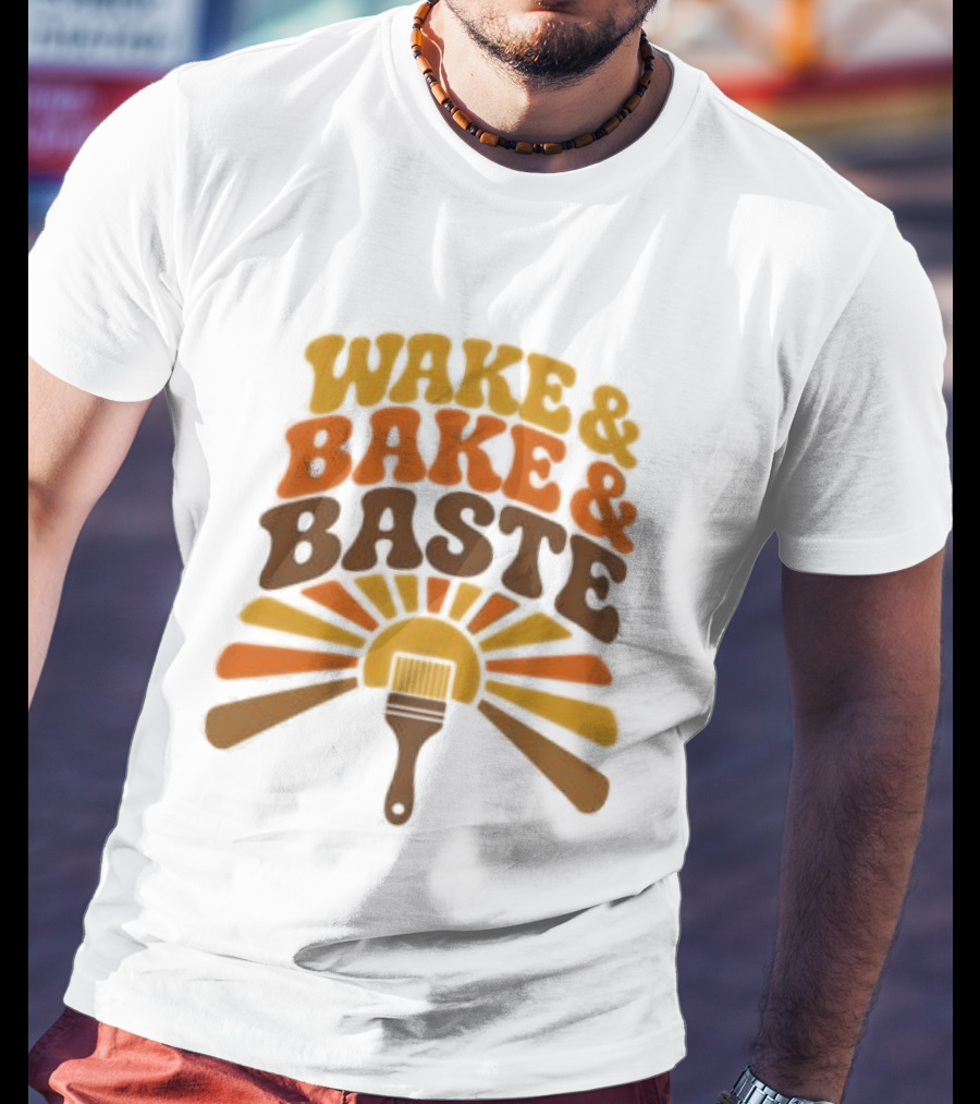 Wake And Bake And Baste With Sunrise Spatula Cooking T-Shirt