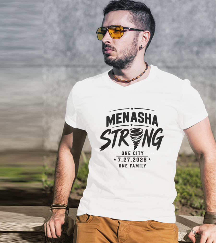 Menasha Strong One City One Family 7.27.2026 Tornado T-Shirt