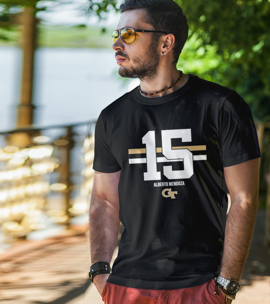Alberto Mendoza 15 Georgia Tech NCAA GT Football T-Shirt