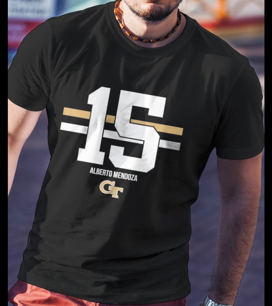 Alberto Mendoza 15 Georgia Tech NCAA GT Football T-Shirt
