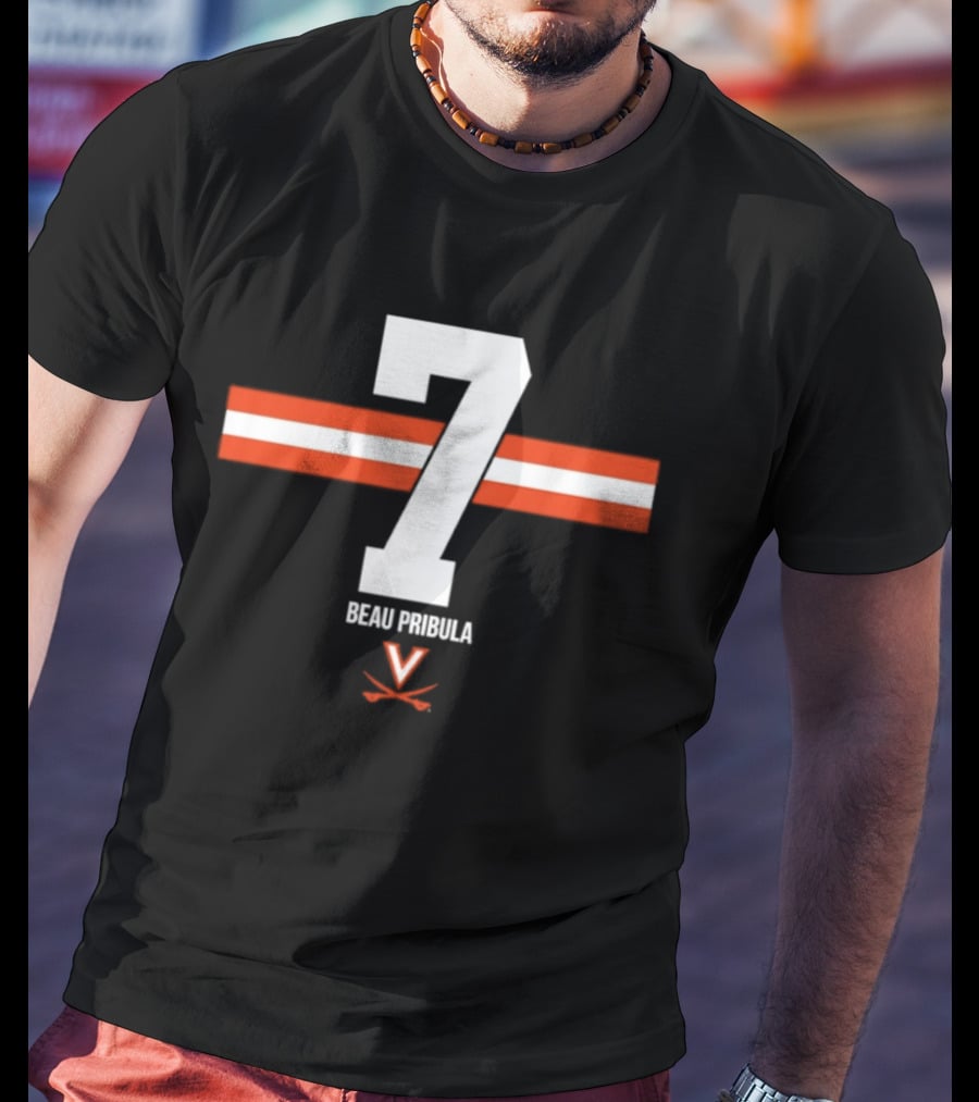 Beau Pribula 7 Virginia Cavaliers NCAA Football Number Seven T-Shirt