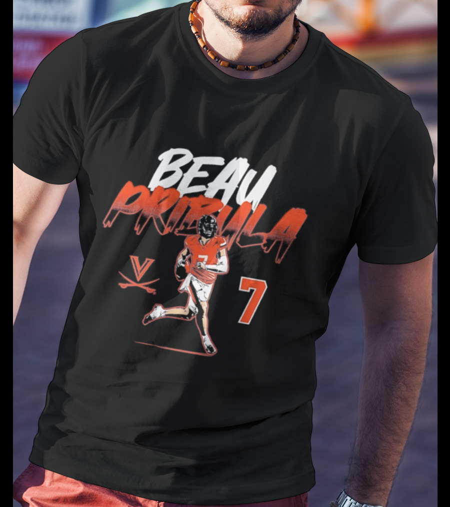 Beau Pribula 7 Virginia Cavaliers NCAA Football T-Shirt