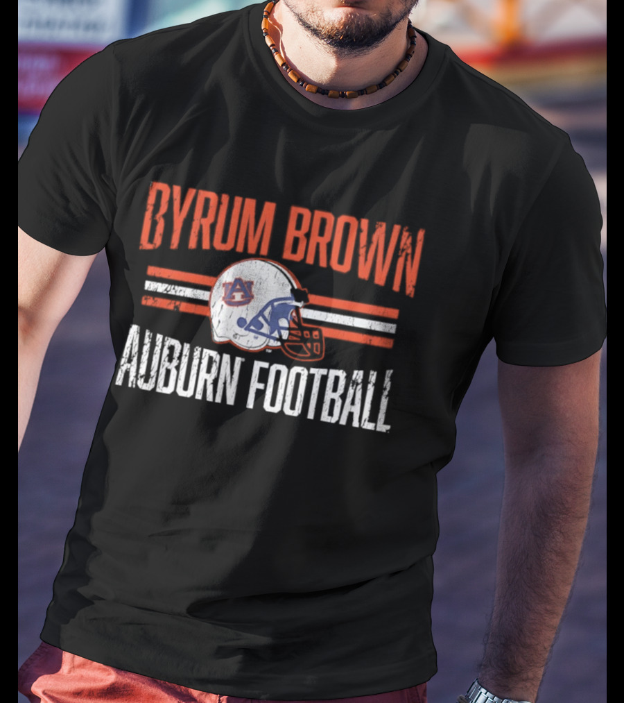 Byrum Brown Auburn Football NCAA Tigers Helmet Hero T-Shirt