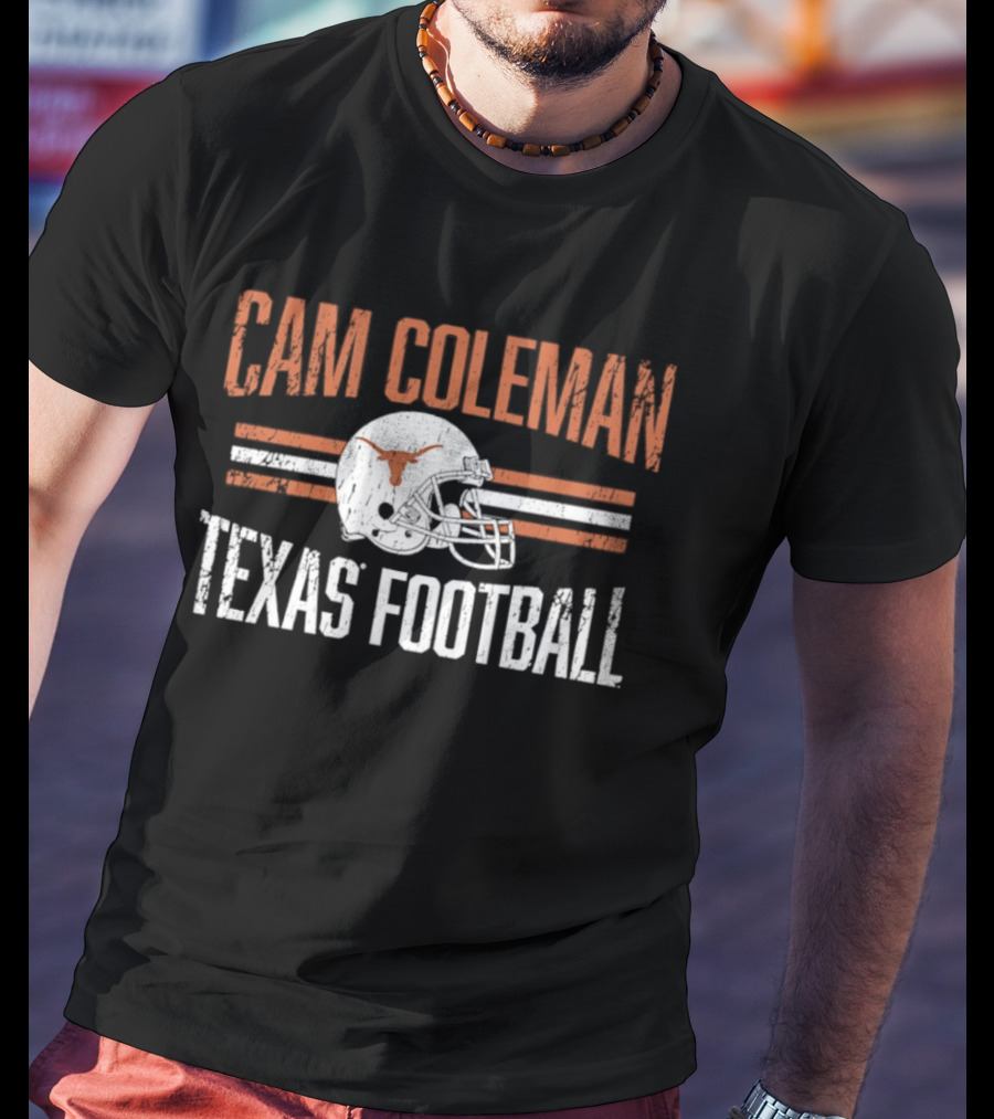Cam Coleman Texas Longhorns NCAA Football Helmet Hero Texas Football T-Shirt