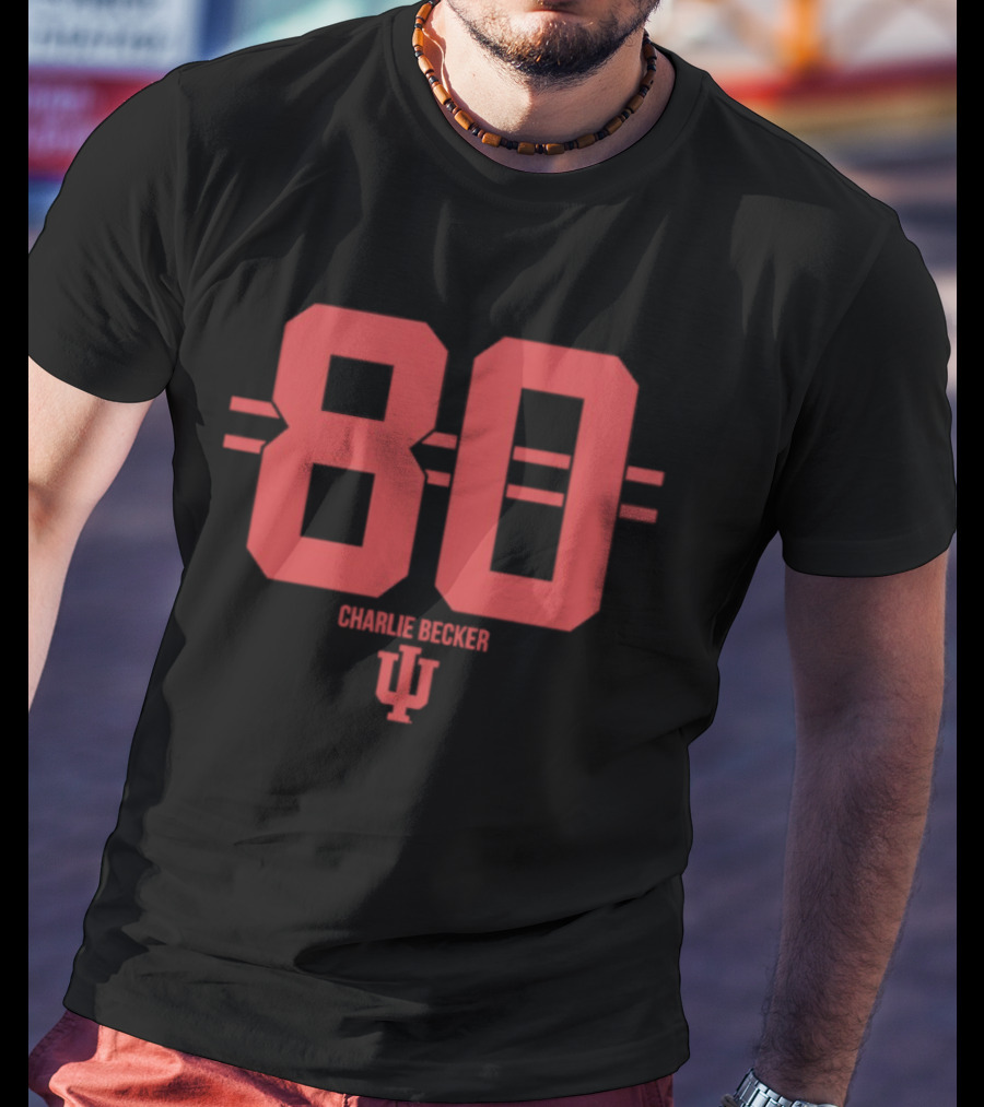 Charlie Becker 80 Indiana Hoosiers NCAA Football IU T-Shirt