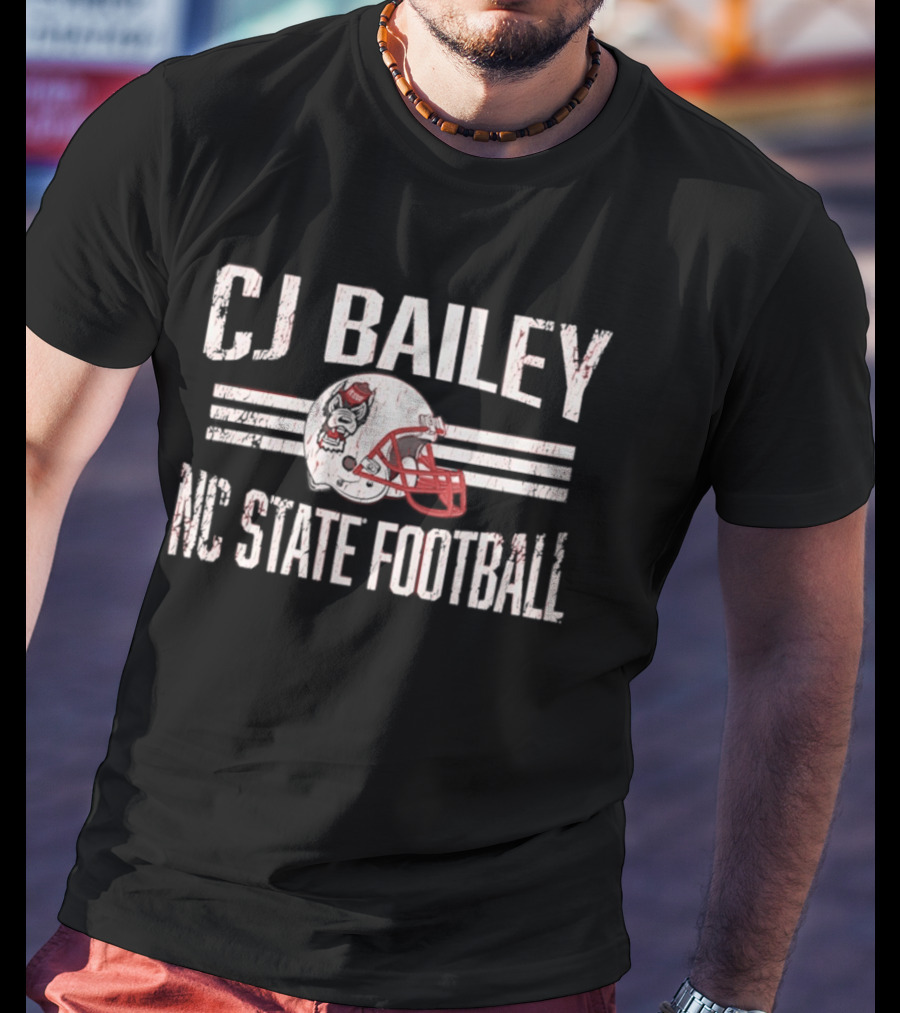 CJ Bailey NC State Football Helmet Hero T-Shirt
