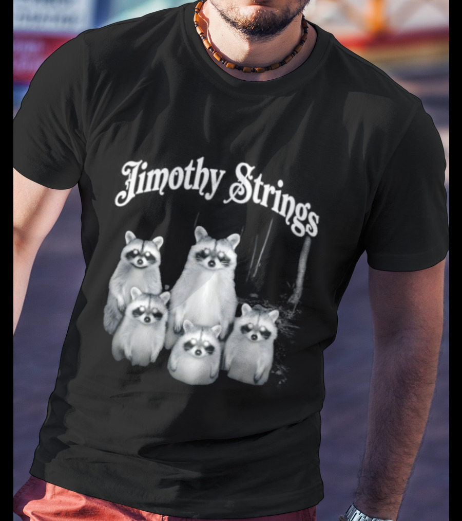 Jimothy Strings Cute Raccoon Family T-Shirt