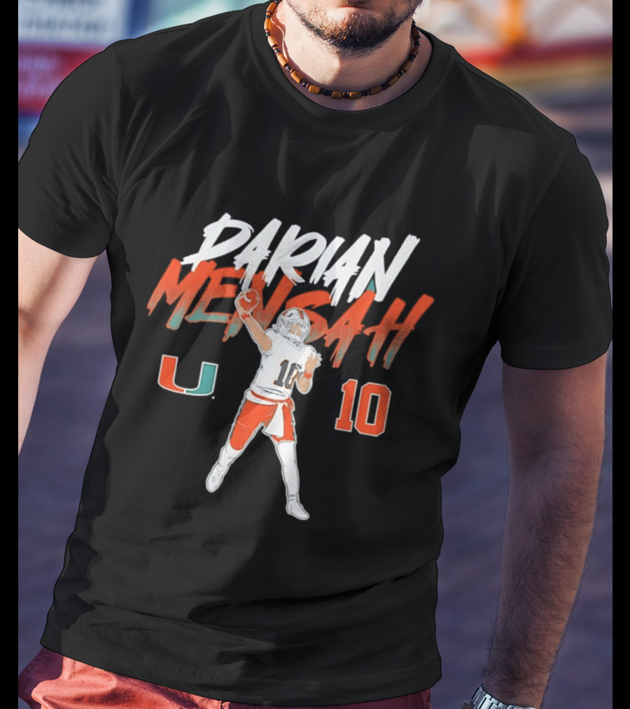 Darian Mensah 10 Miami Hurricanes NCAA Football Player Pose U T-Shirt