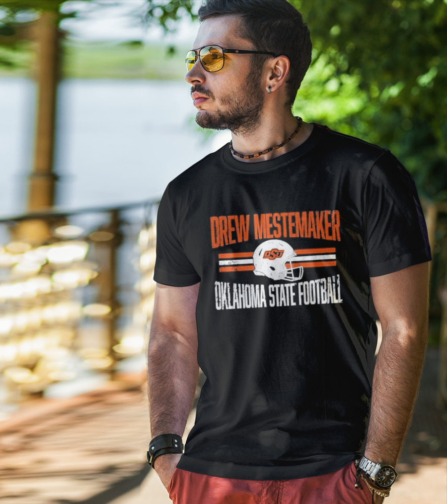 Drew Mestemaker OSU Oklahoma State Football Distressed Vintage Look T-Shirt