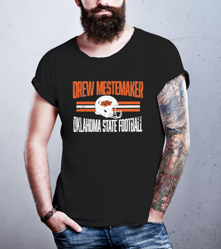Drew Mestemaker OSU Oklahoma State Football Distressed Vintage Look T-Shirt