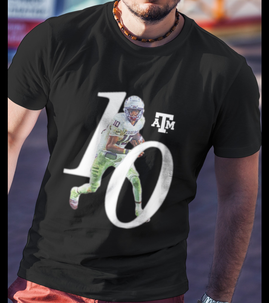 Texas A&M Aggies Marcel Reed 10 Football Player Action Pose T-Shirt