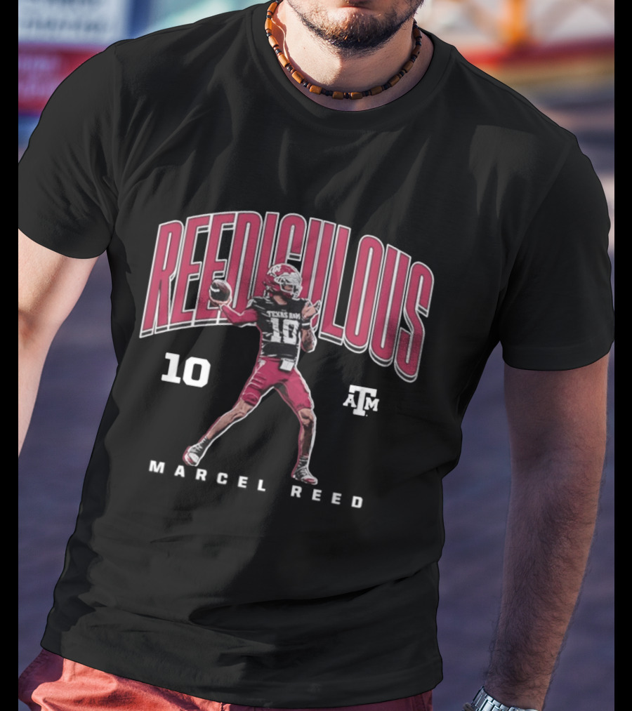 Texas A&M Aggies REEDICULOUS Marcel Reed 10 Caricature T-Shirt