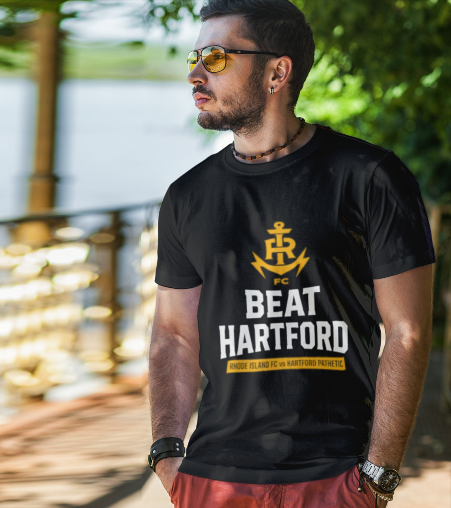 Rhode Island FC Beat Hartford Anchor Icon Above T-Shirt