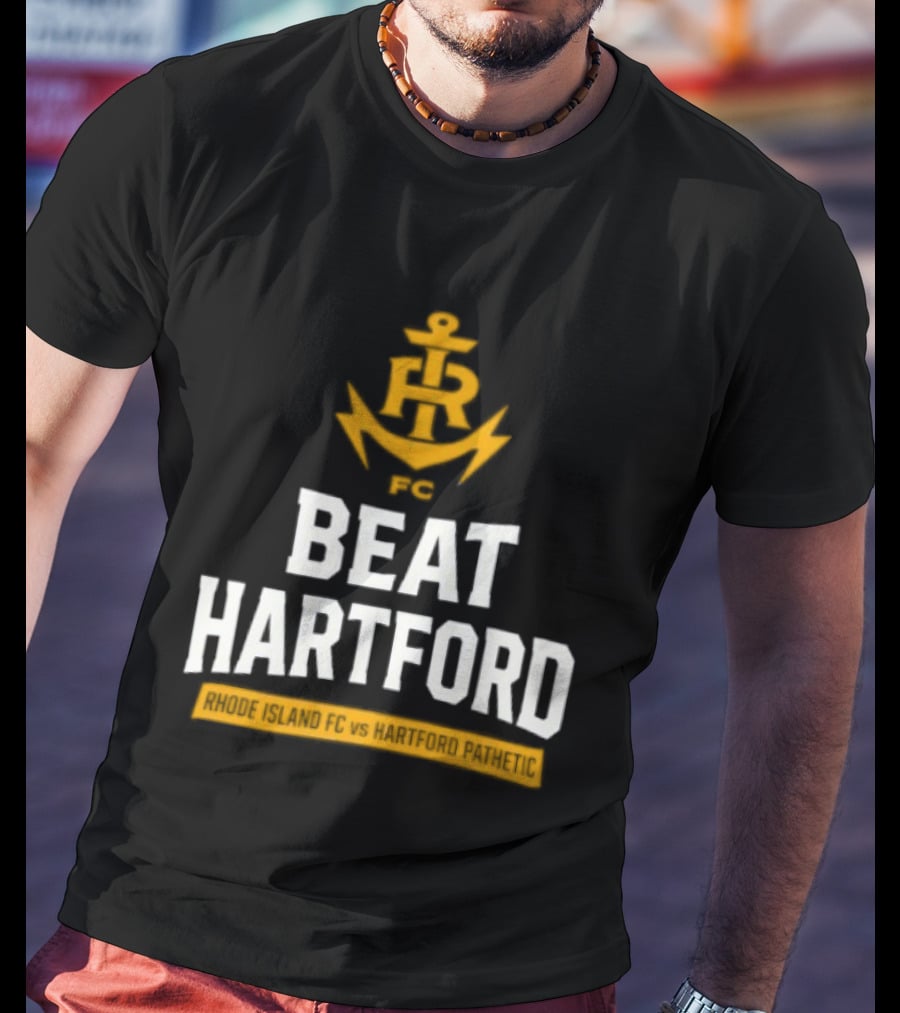Rhode Island FC Beat Hartford Anchor Icon Above T-Shirt