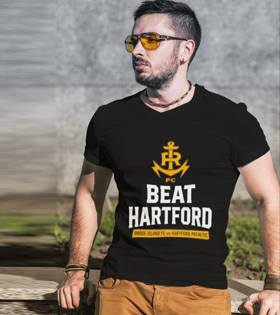Rhode Island FC Beat Hartford Anchor Icon Above T-Shirt