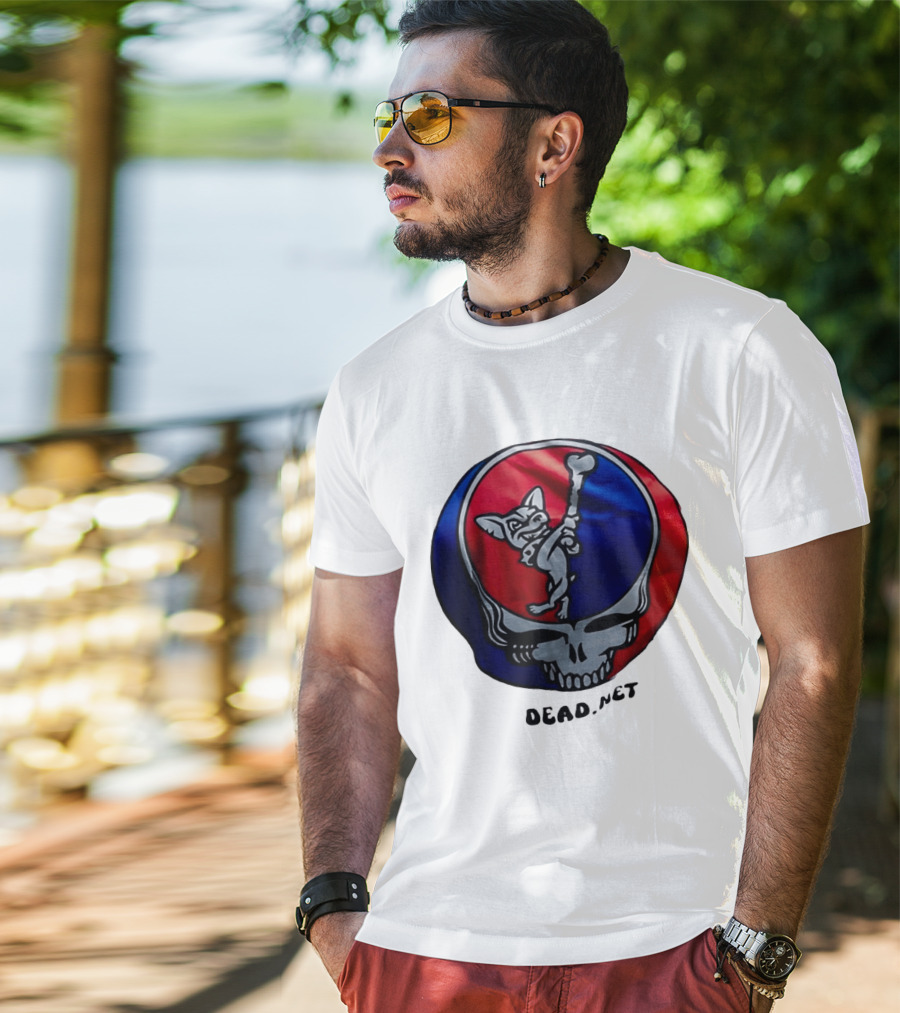 El Paso Dead.Net Skull With French Bulldog And Bone T-Shirt