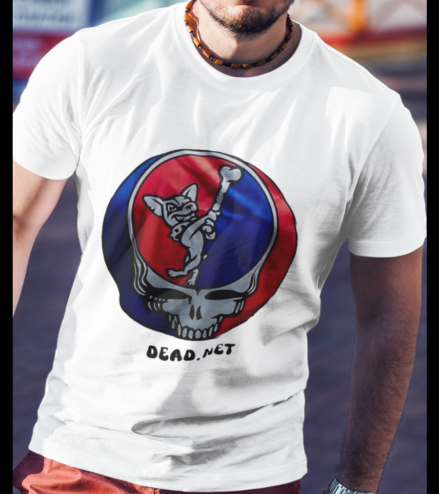 El Paso Dead.Net Skull With French Bulldog And Bone T-Shirt
