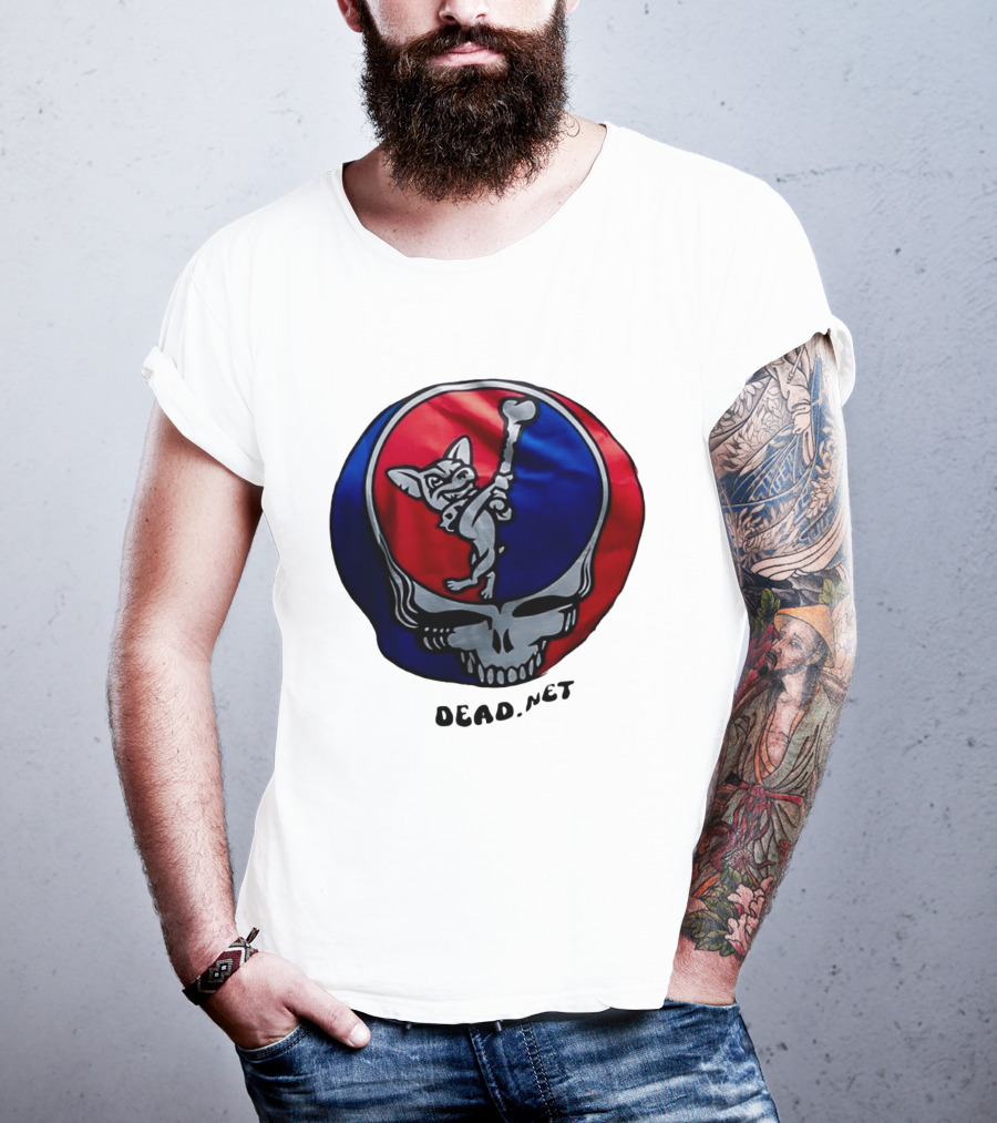 El Paso Dead.Net Skull With French Bulldog And Bone T-Shirt