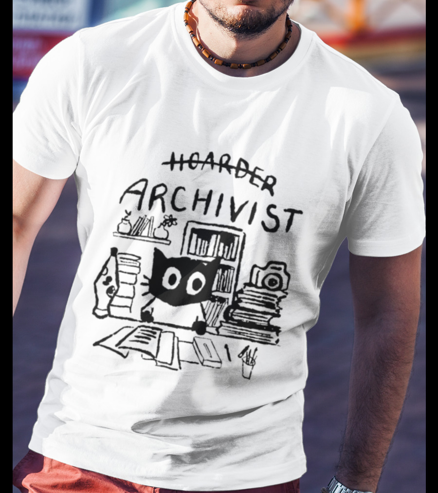 Cat Hoarder Archivist Bookworm Librarian T-Shirt