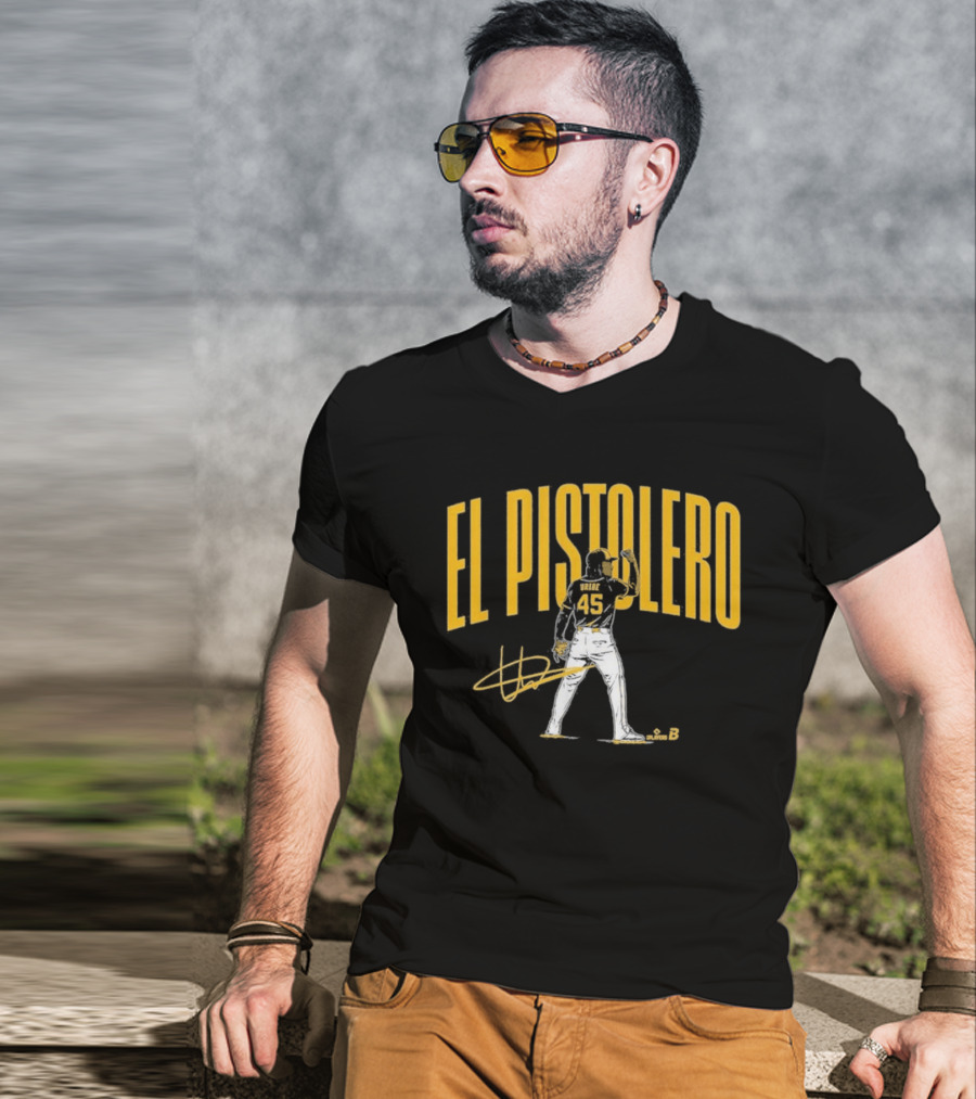 El Pistolero Abner Uribe 45 Signature Baseball Player T-Shirt