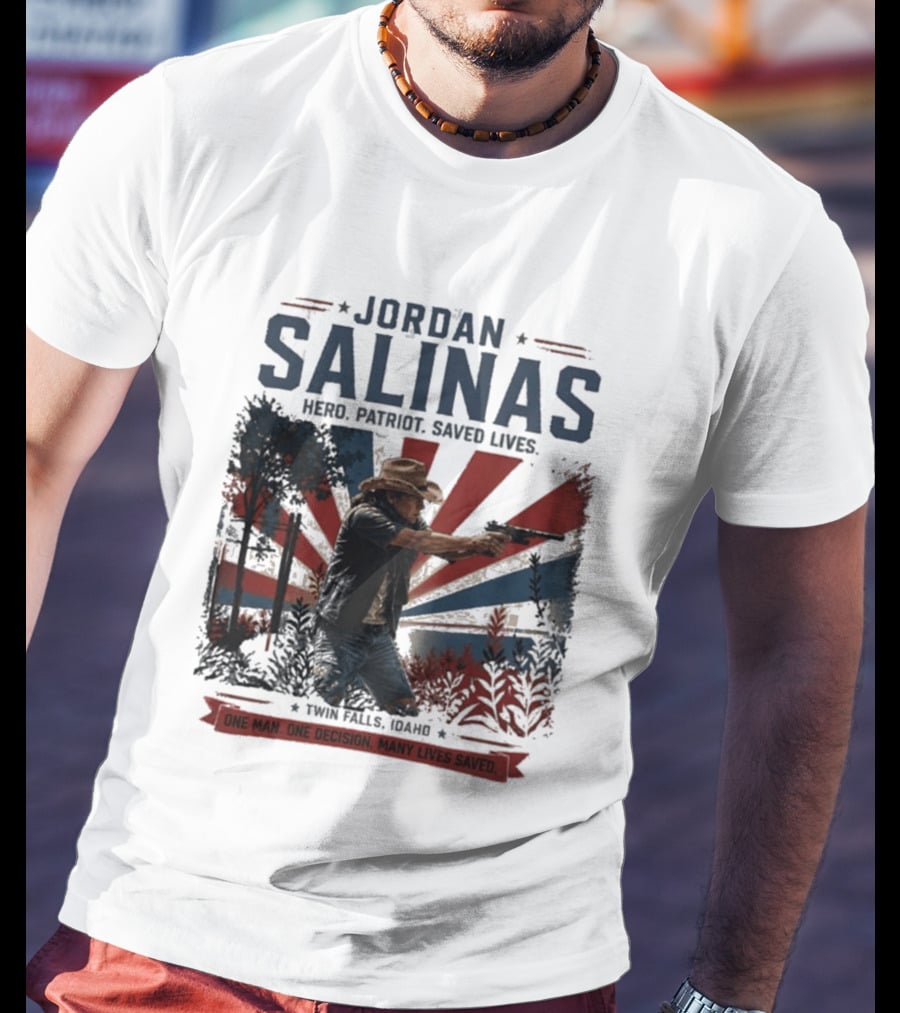 Jordan Salinas Hero Patriot Saved Lives Twin Falls Idaho T-Shirt