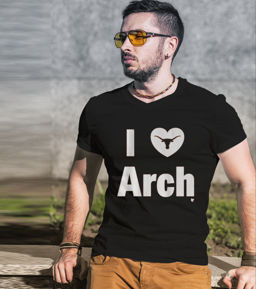Texas Longhorns I Heart Arch Manning Football T-Shirt