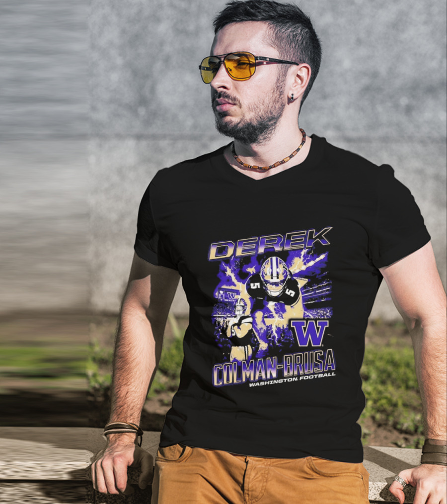 Derek Colman Brusa Washington State Football Huskies W Wildcats T-Shirt