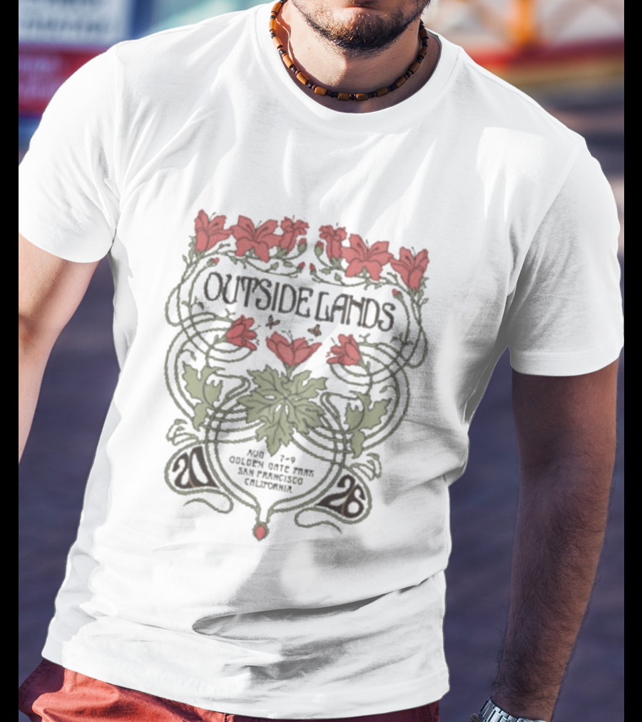 Outside Lands Golden Gate Park 2026 San Francisco CA Floral Art Nouveau T-Shirt