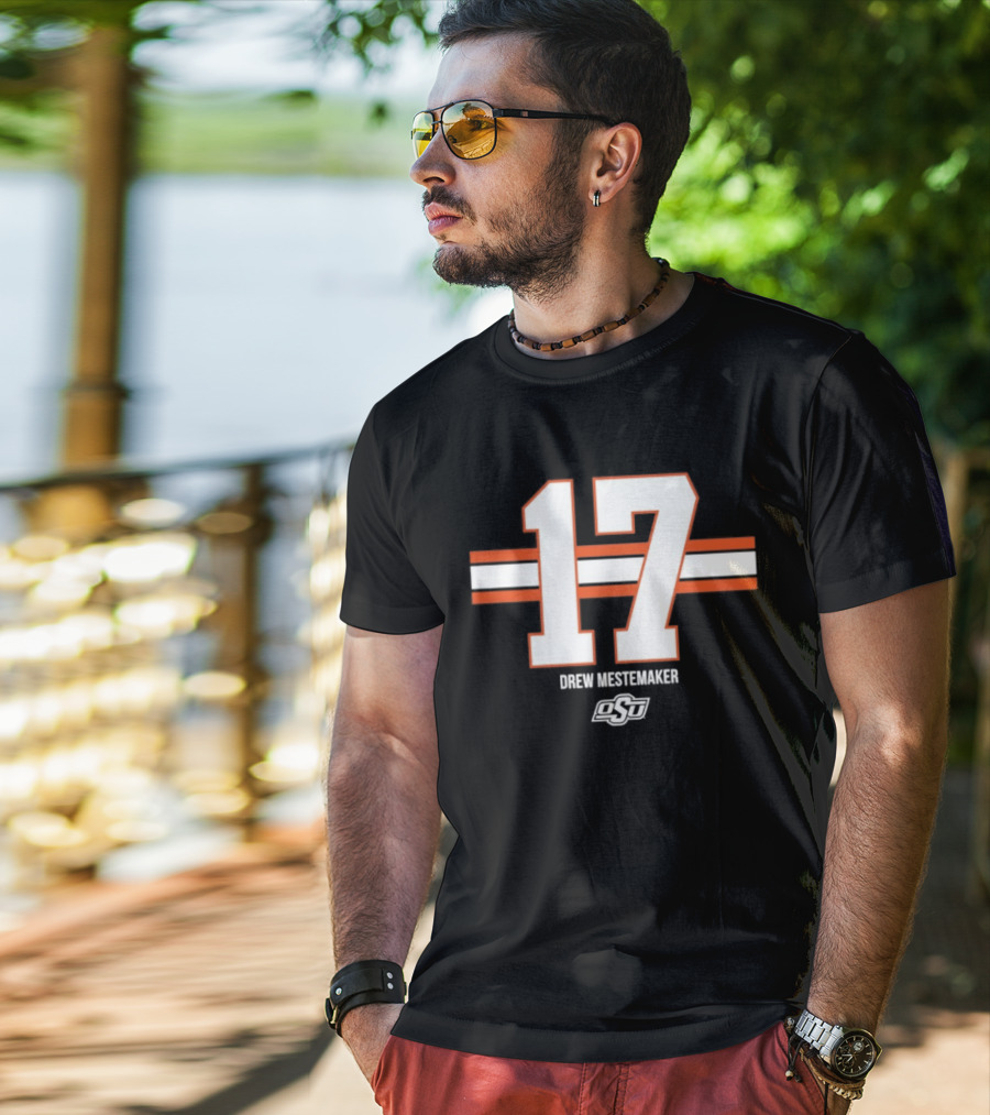Drew Mestemaker 17 Oklahoma State OSU Football NCAA T-Shirt