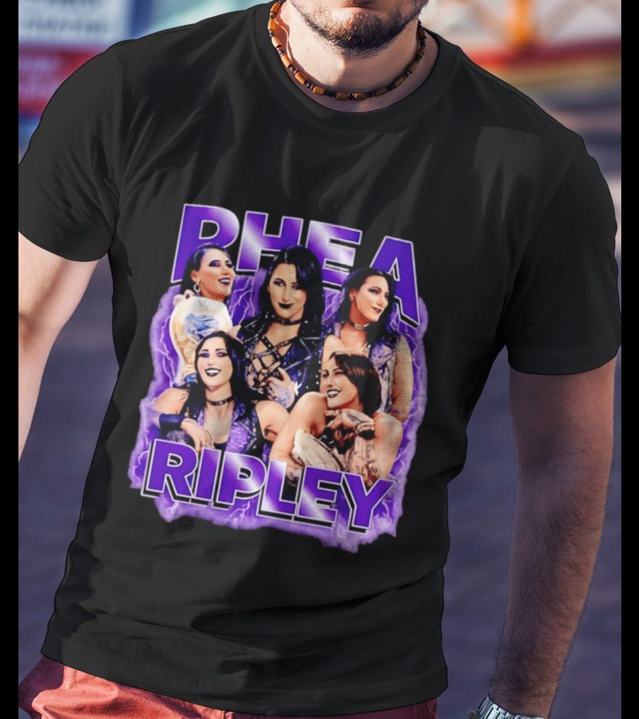 Rhea Ripley Iconic WrestleMania Moments Collage T-Shirt
