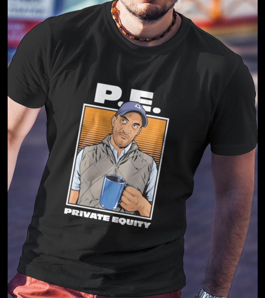 P.E. Guy Holding Coffee In Vest And Cap T-Shirt