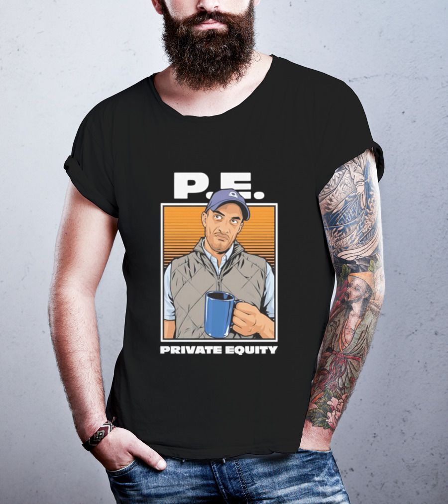 P.E. Guy Holding Coffee In Vest And Cap T-Shirt