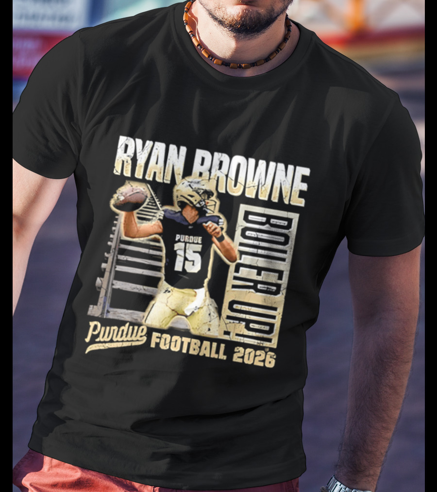Ryan Browne Purdue Football Boiler Up 2026 T-Shirt