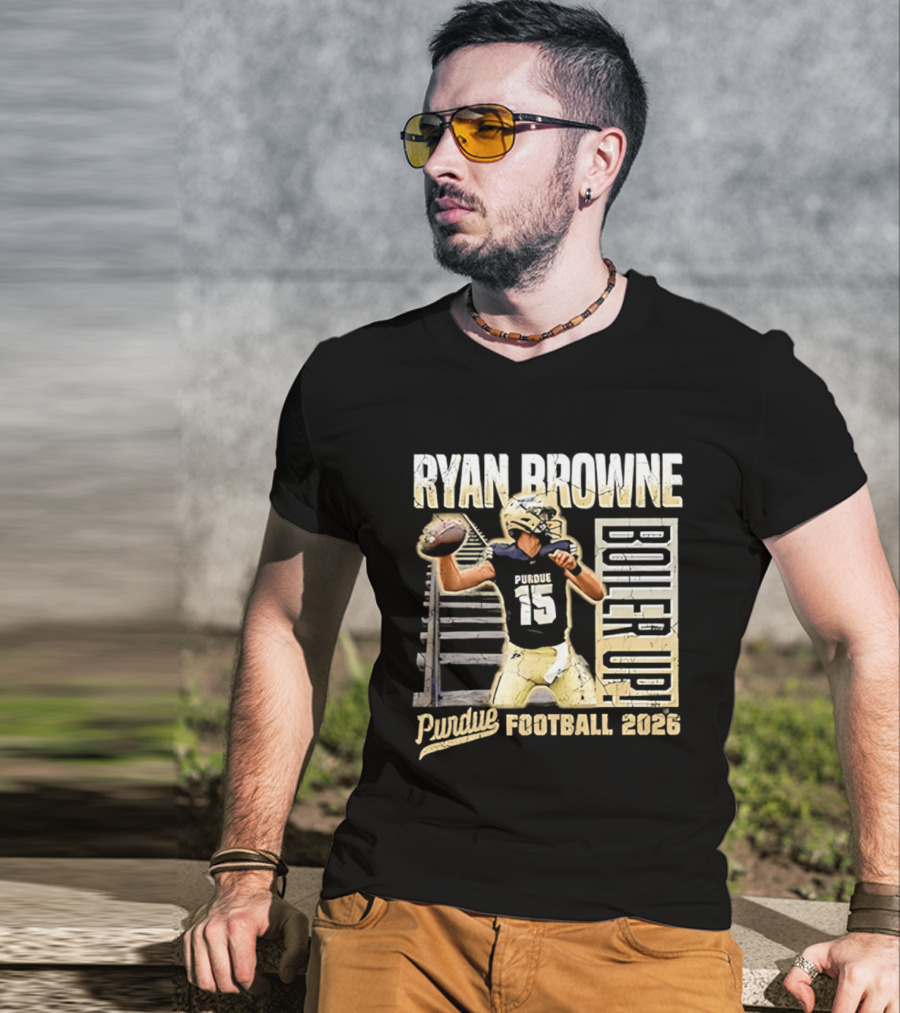 Ryan Browne Purdue Football Boiler Up 2026 T-Shirt