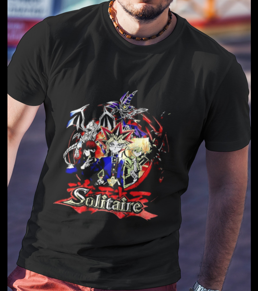 Yu Gi Oh Solitaire Yugi Muto Seto Kaiba Red Blue Star T-Shirt