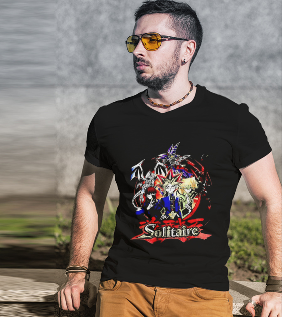 Yu Gi Oh Solitaire Yugi Muto Seto Kaiba Red Blue Star T-Shirt