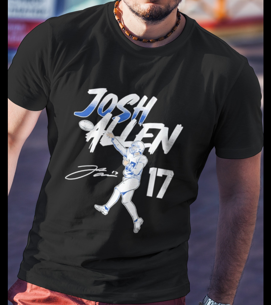 Josh Allen 17 Buffalo Bills Football Star 2026 Pose T-Shirt