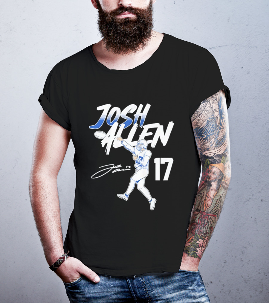 Josh Allen 17 Buffalo Bills Football Star 2026 Pose T-Shirt