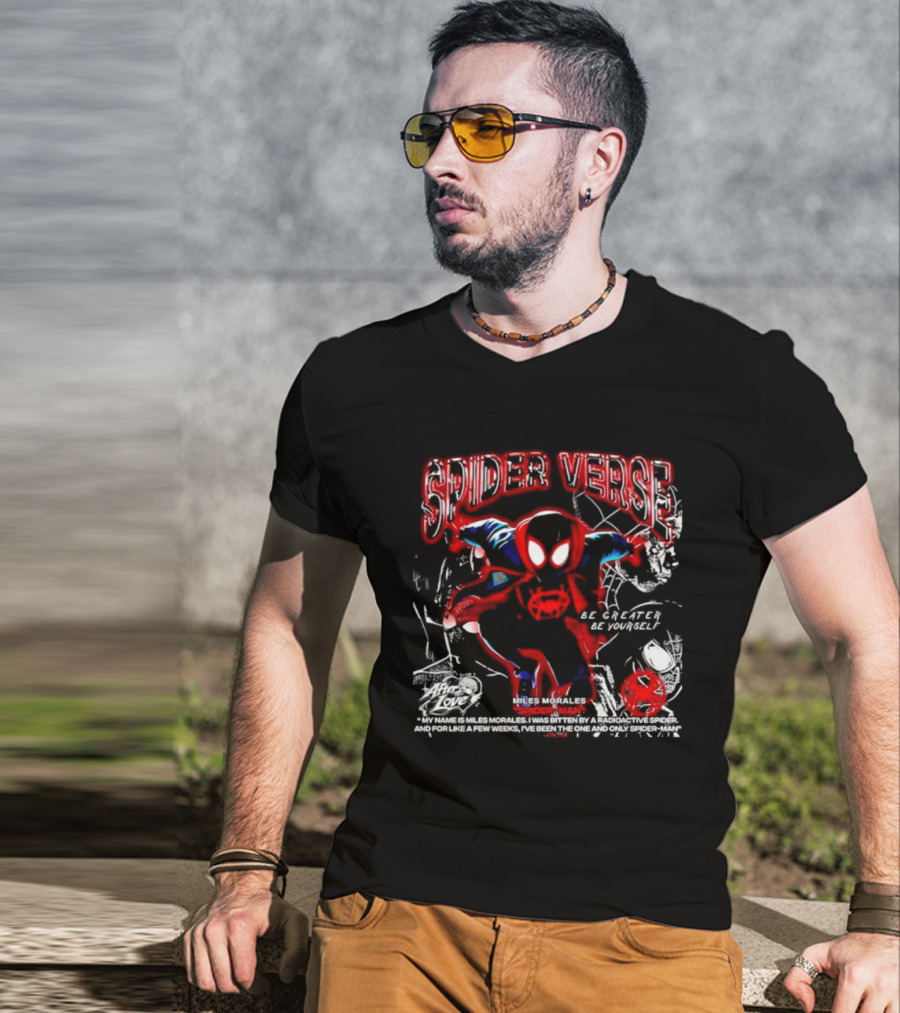 Spider Verse Miles Morales Be Greater Be Yourself Spider Man Marvel T-Shirt