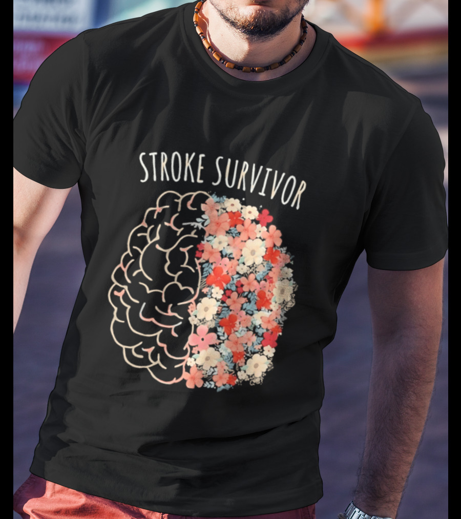 Stroke Survivor Brain With Floral T-Shirt