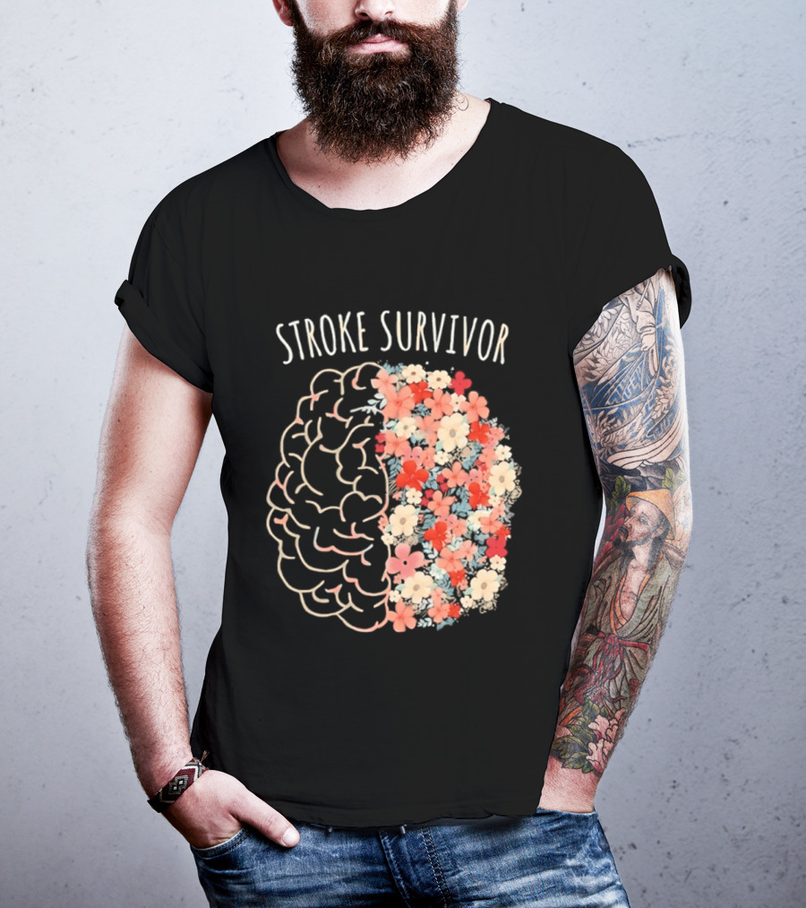 Stroke Survivor Brain With Floral T-Shirt