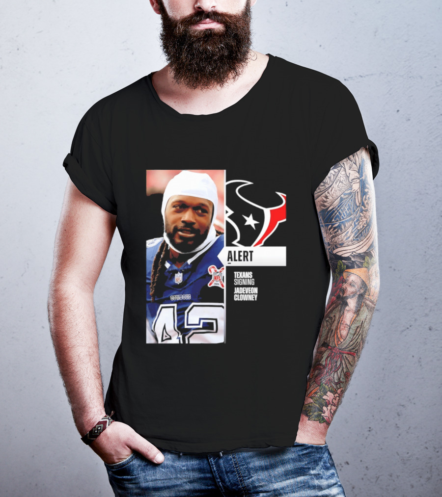 Texans Alert Signing Jadeveon Clowney NFL T-Shirt