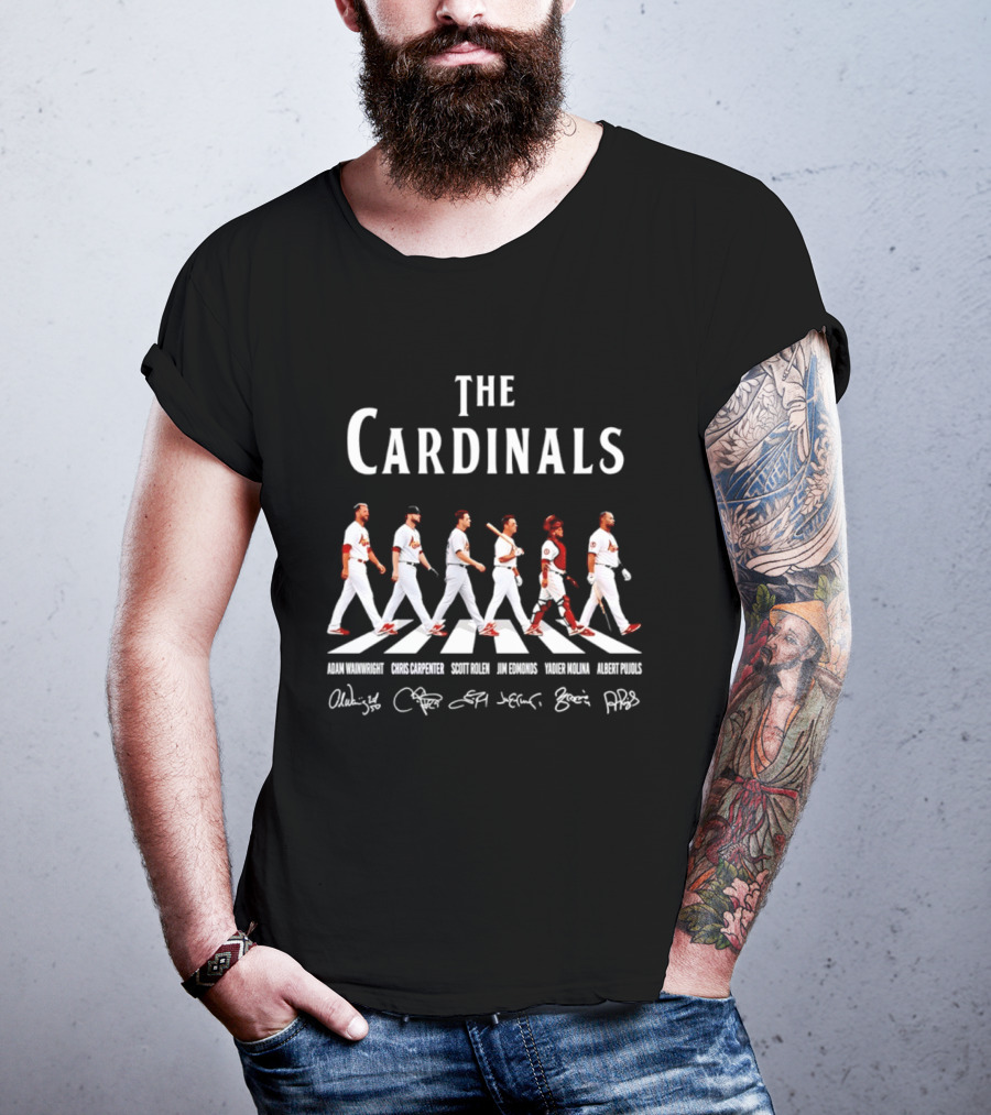 The Cardinals Adam Wainwright Chris Carpenter Scott Rolen Jim Edmonds Yadier Molina Albert Pujols St Louis Signatures T-Shirt