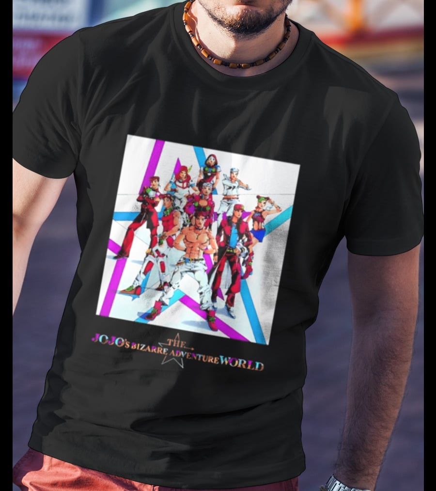 The JoJo's Bizarre Adventure World Anime Characters Ensemble T-Shirt