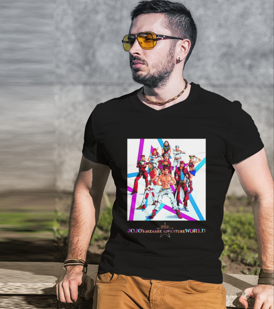 The JoJo's Bizarre Adventure World Anime Characters Ensemble T-Shirt