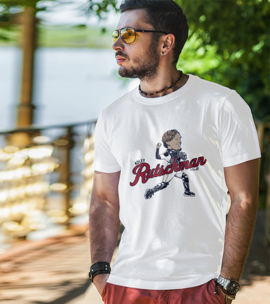 Adley Rutschman Boston Caricature Catcher Action Pose Red Sox T-Shirt