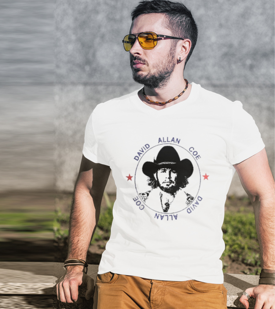 David Allan Coe DAC 18 X Rated Hits Outlaw Country Music Cowboy Hat Stars T-Shirt